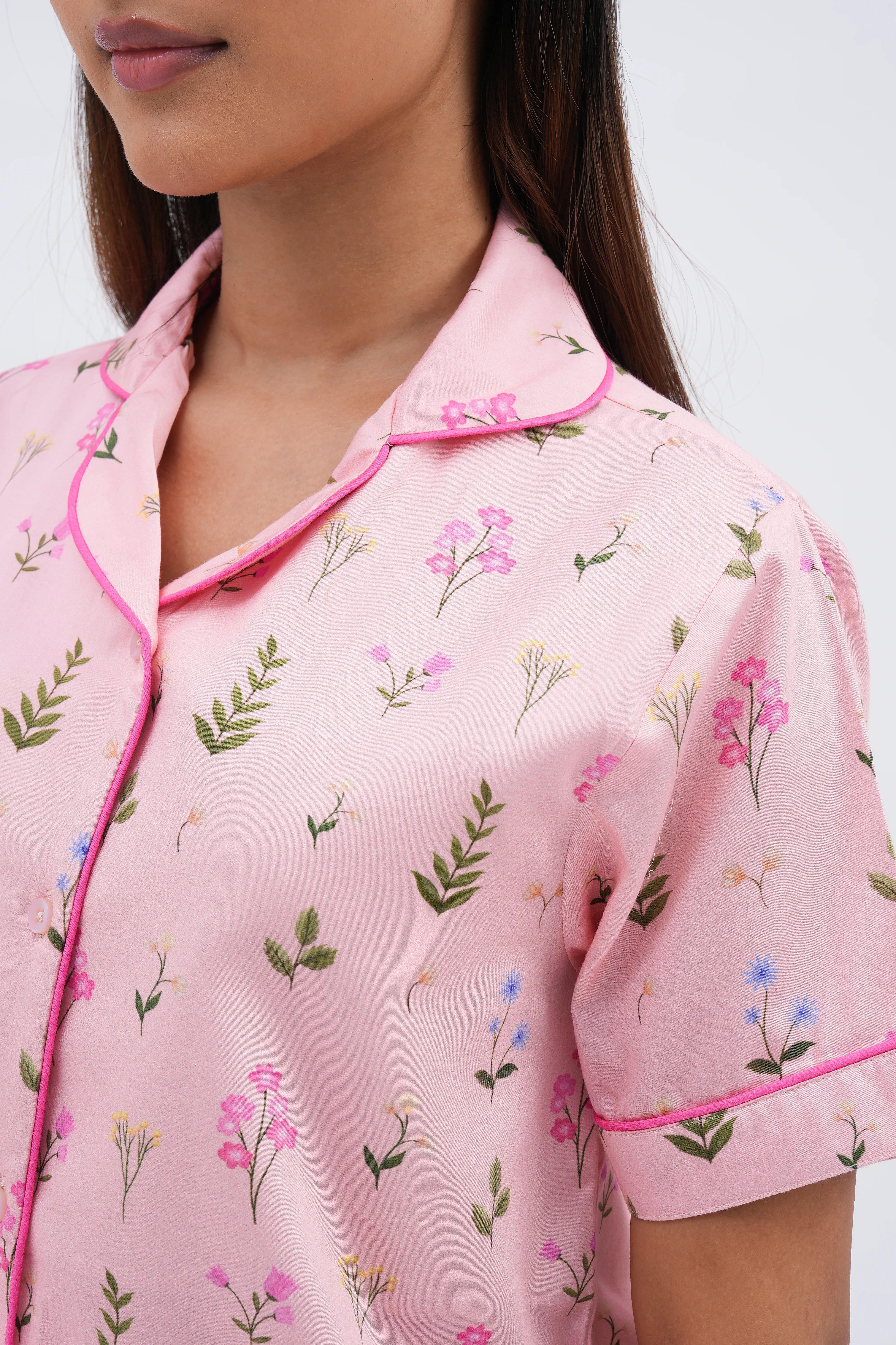 floral bloom bra-less pyjama set