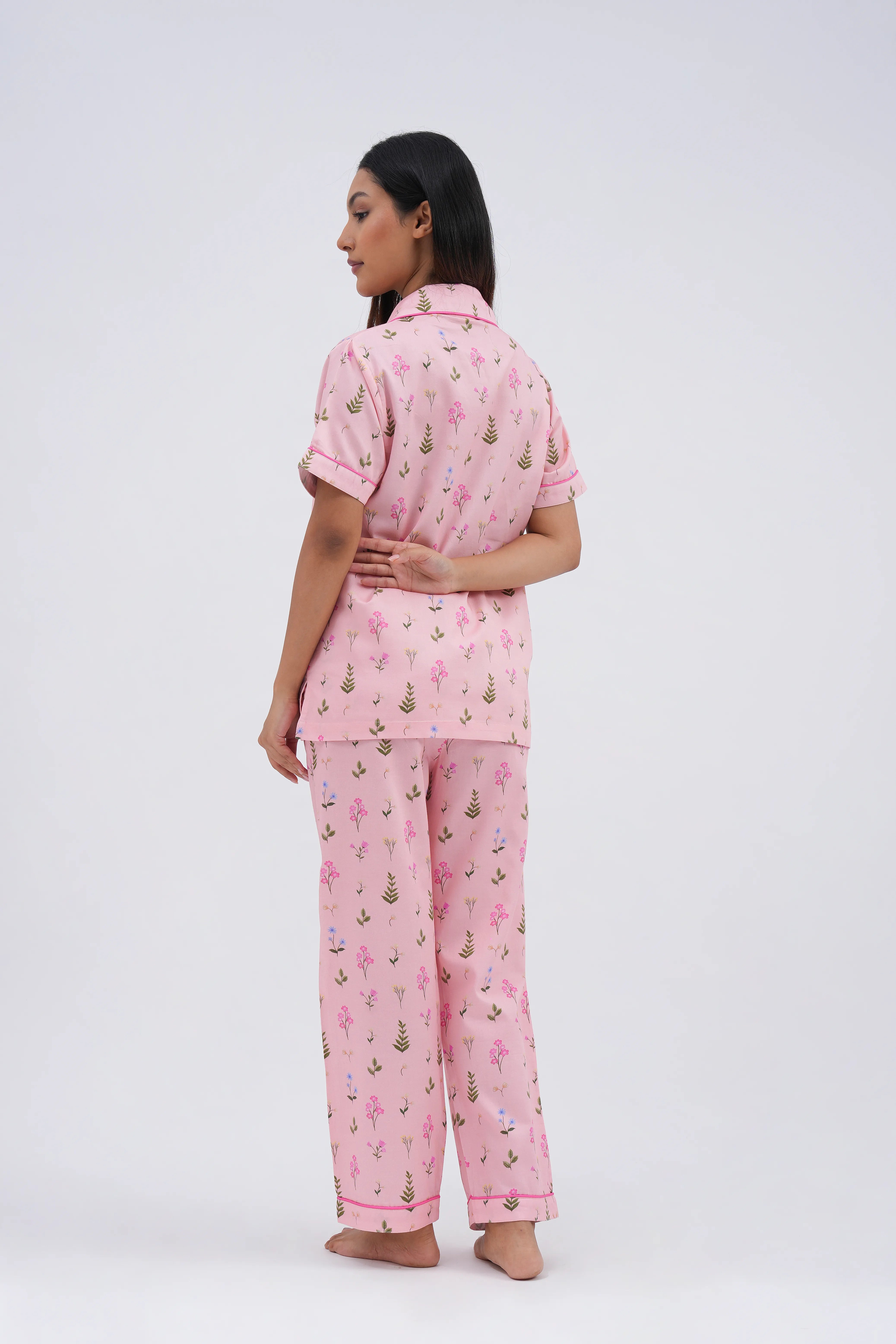 floral bloom bra-less pyjama set