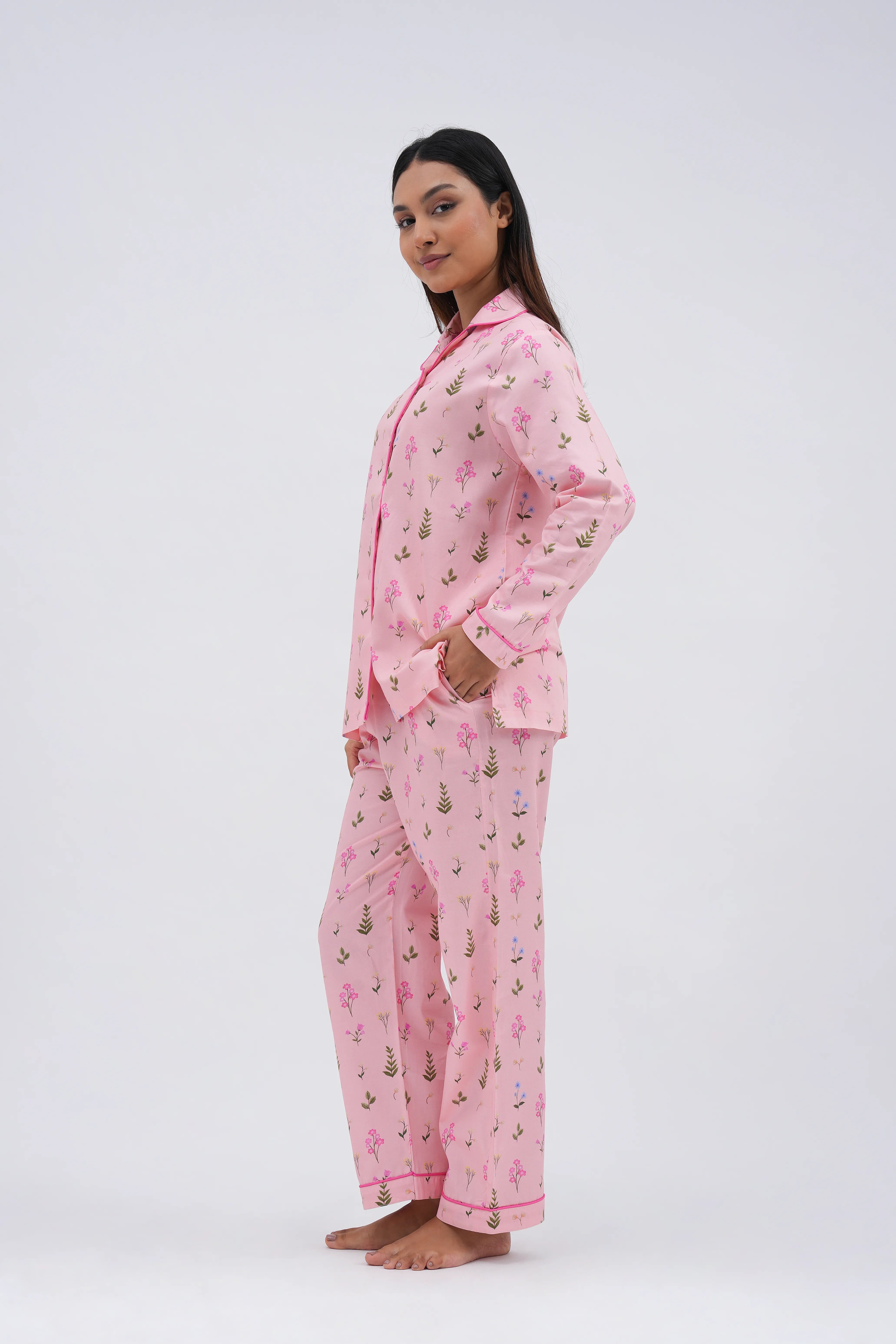 floral bloom bra-less pyjama set