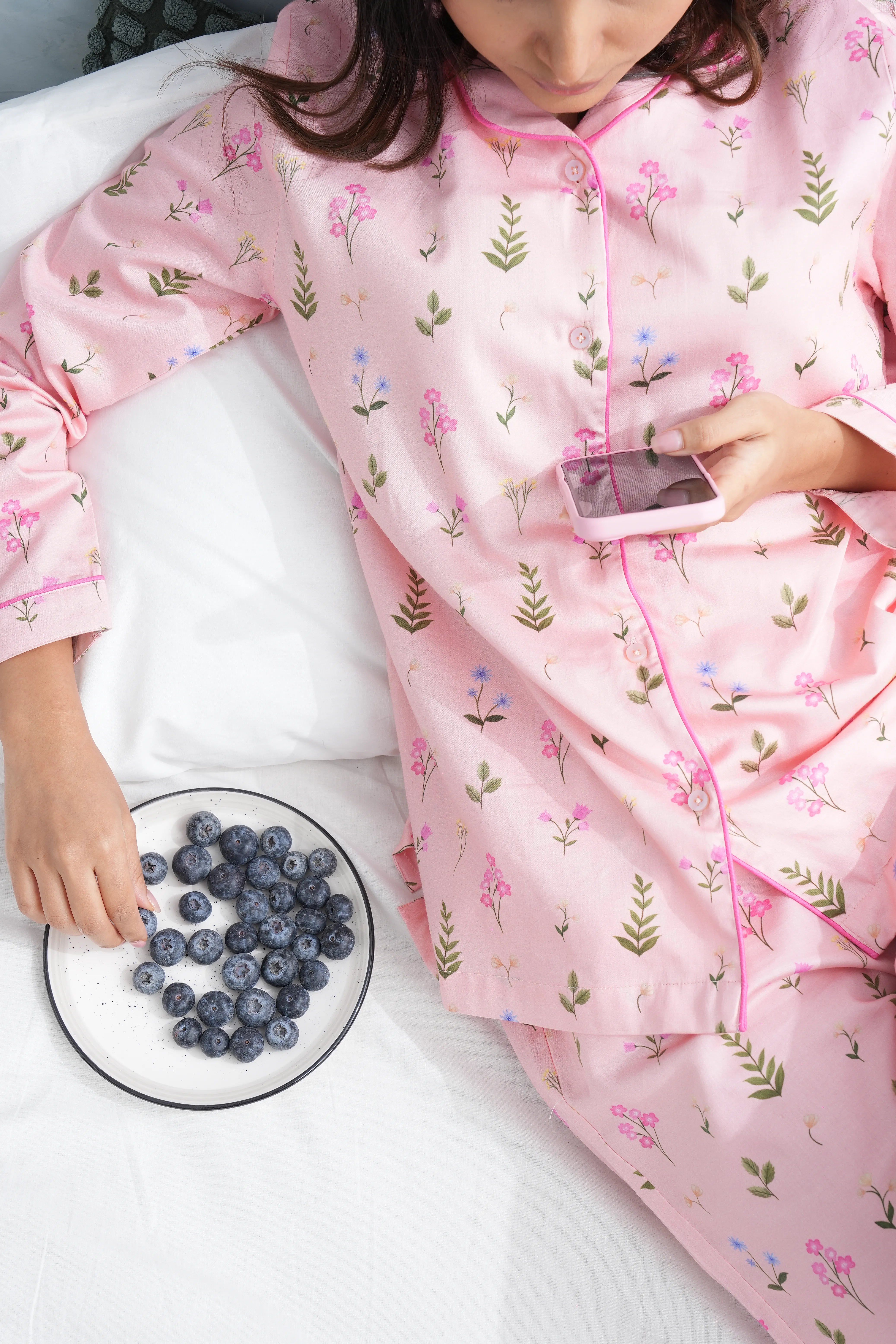 floral bloom bra-less pyjama set