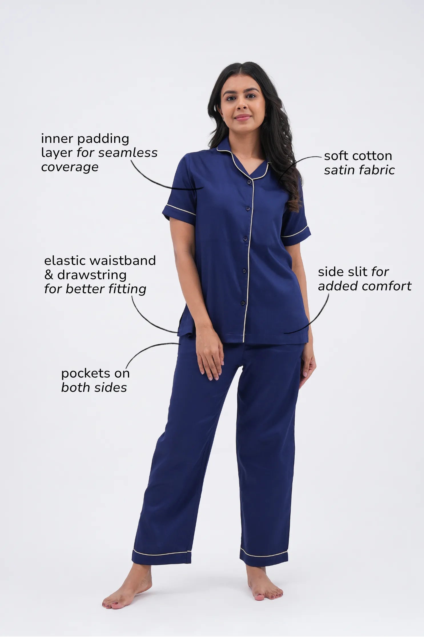 midnight sky bra-less pyjama set