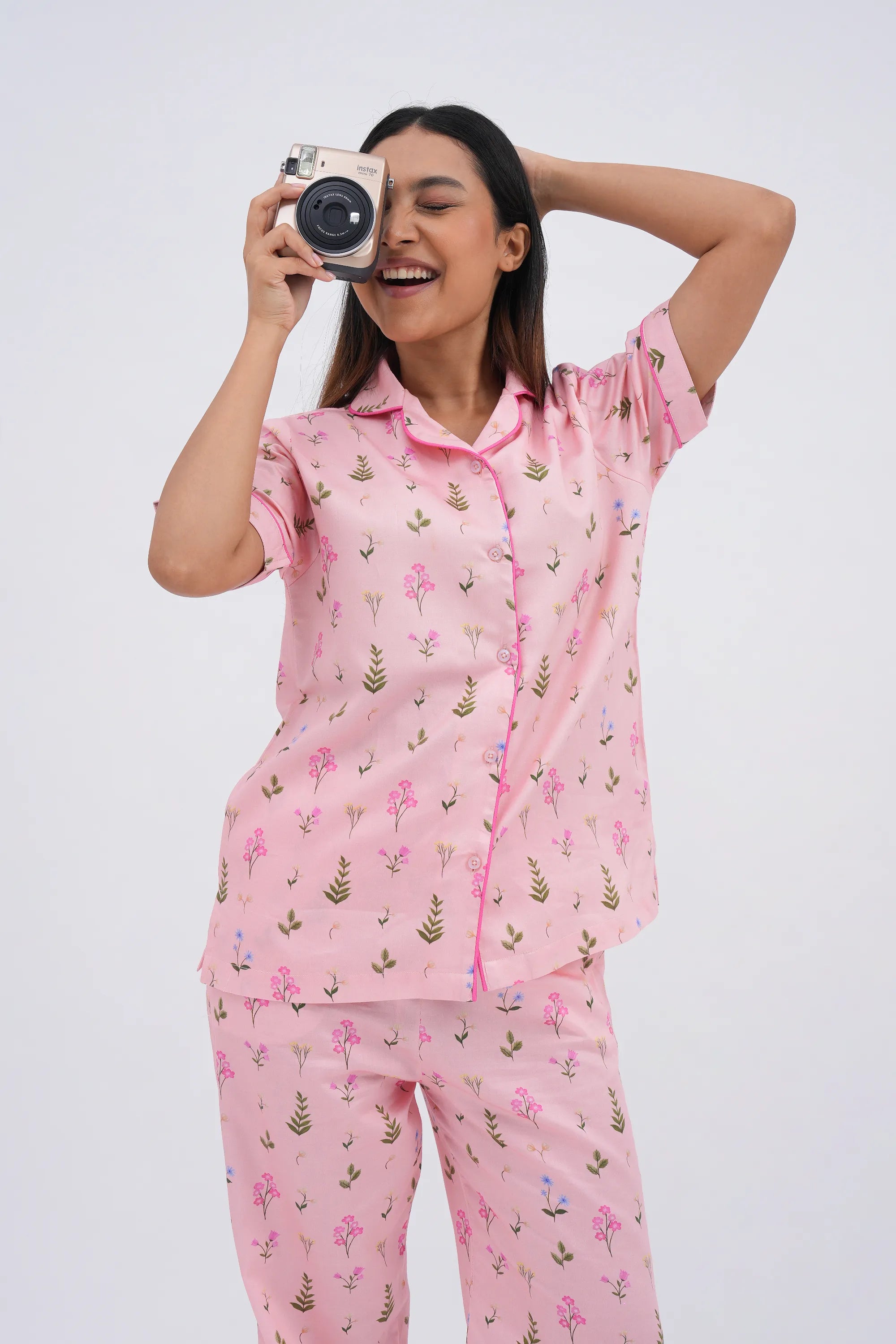 floral bloom bra-less pyjama set
