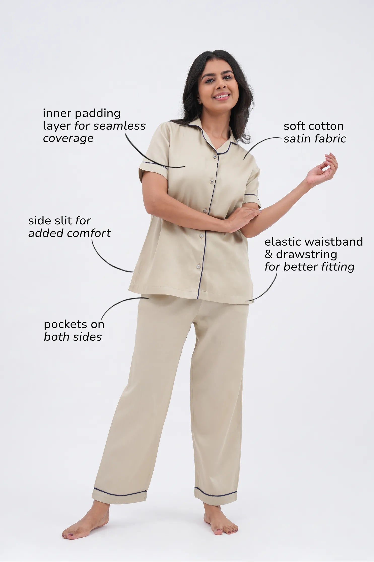 latte love bra-less pyjama set