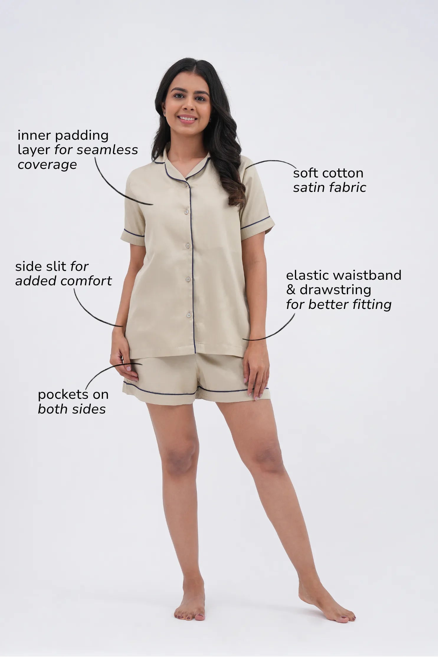 latte love bra-less shorts set