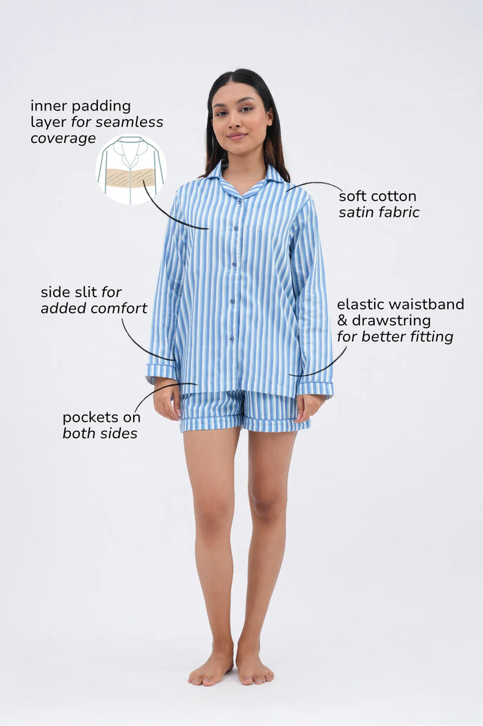 morning dew bra-less shorts set