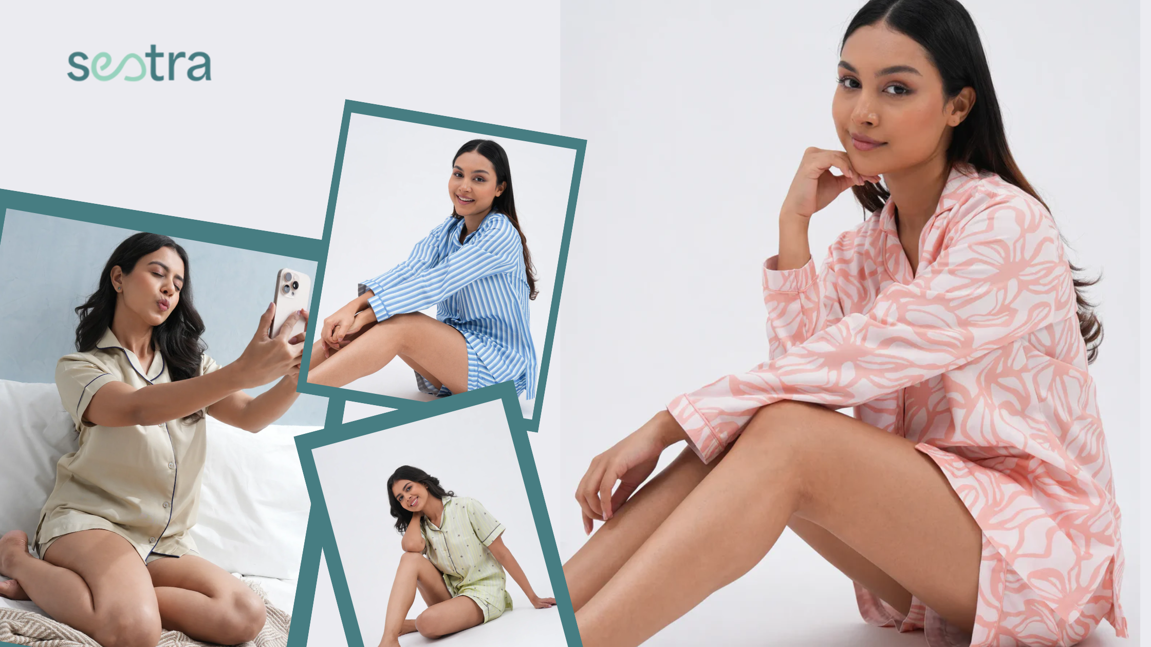 Sestra pajama shorts set collage