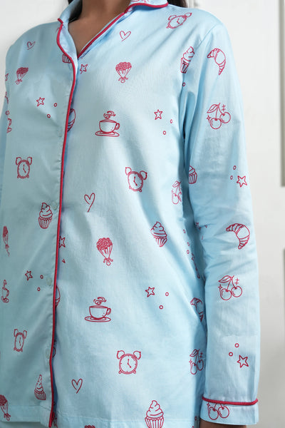doodle dreams bra-less pyjama set