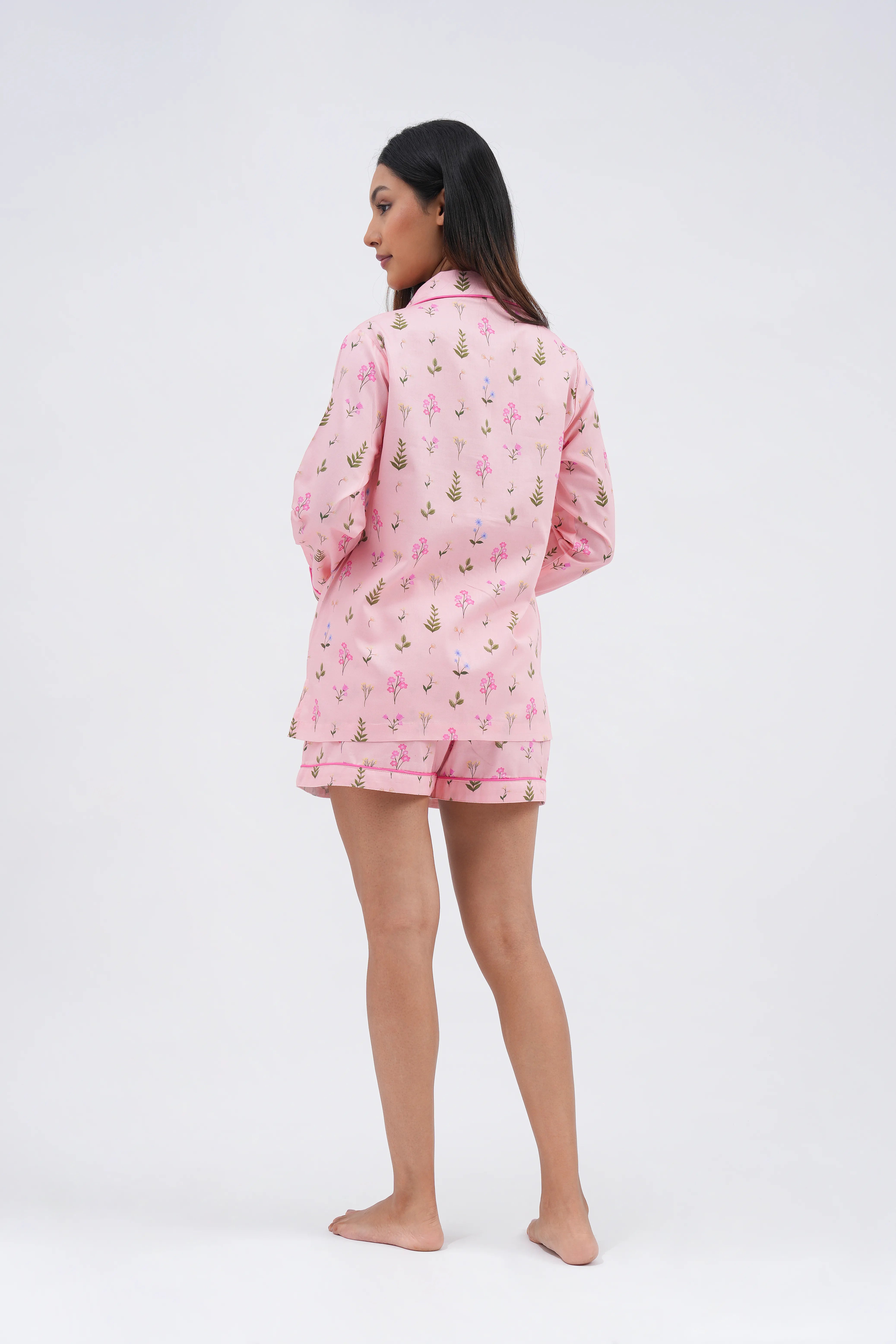 floral bloom bra-less shorts set