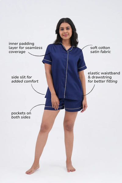 midnight sky bra-less shorts set