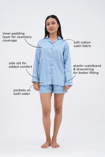 morning dew bra-less shorts set