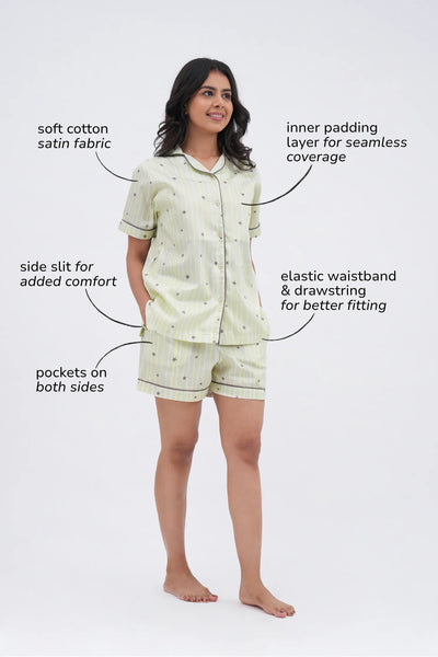 starry dreams bra-less shorts set