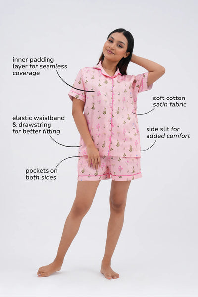 floral bloom bra-less shorts set