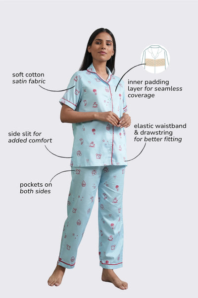 doodle dreams bra-less pyjama set