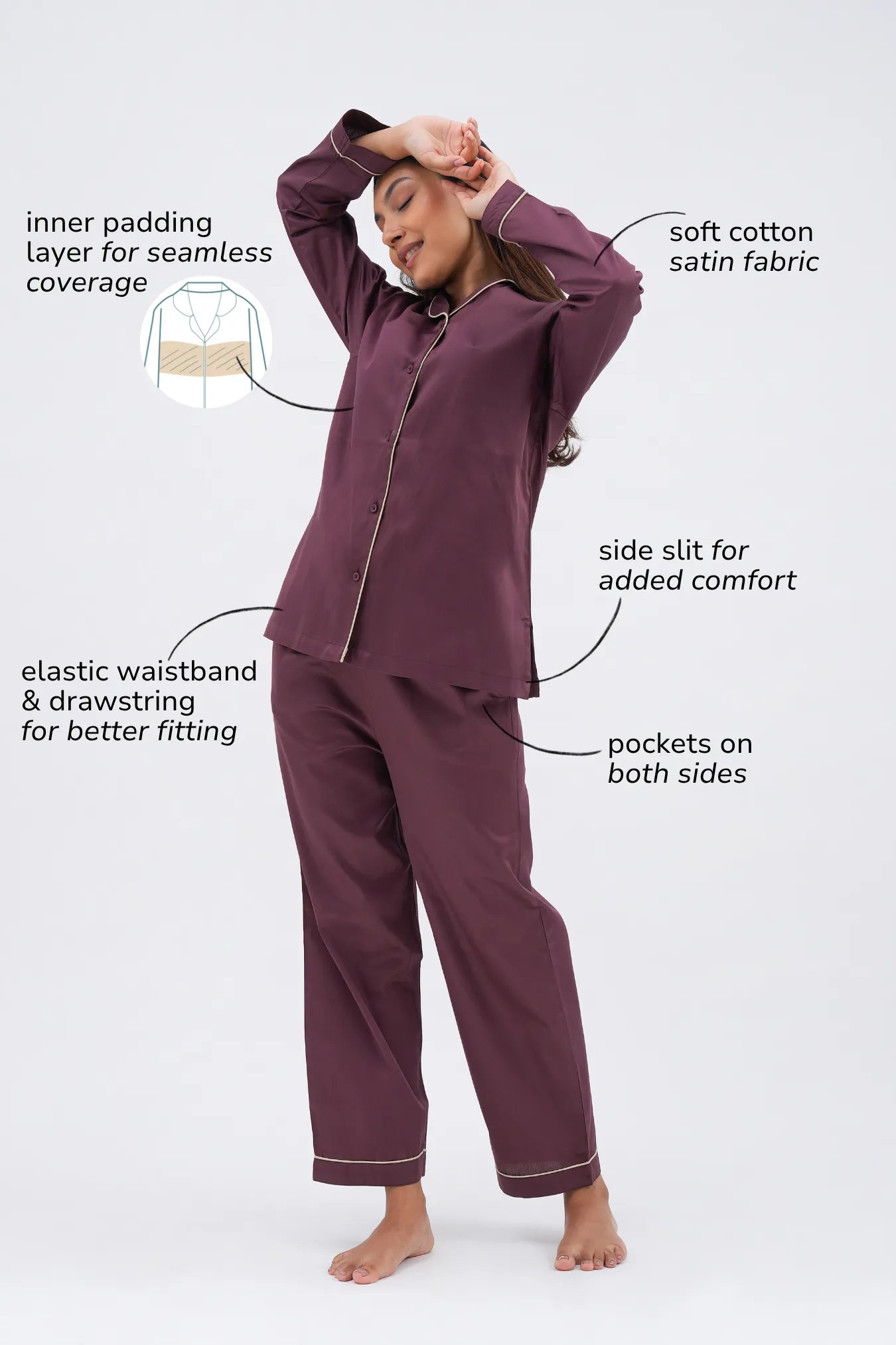Wine down women pyjama set